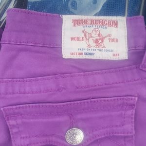 Tru religion girl skinny purple jeans